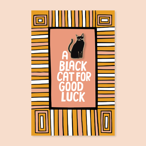 Black cat pin + post