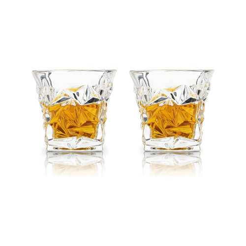 Viski Prism Crystal Whiskey Tumblers Set of 2.