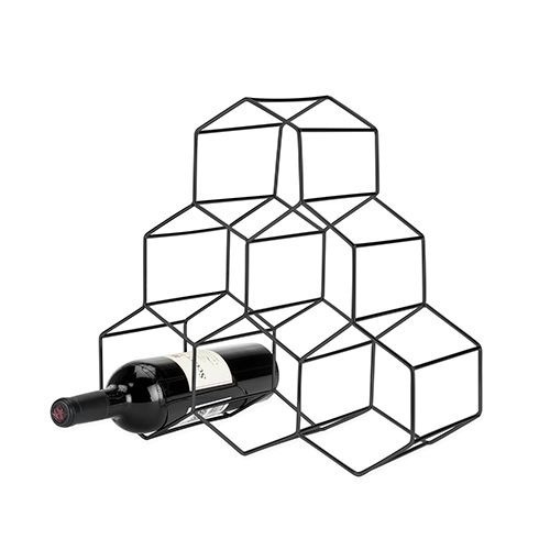 Gunmetal Geo Counter Top Wine Rack by Viski