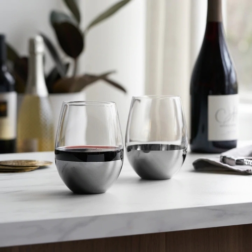 Gunmetal-Dipped Wine Tumblers