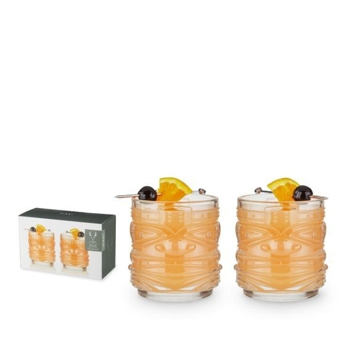 Tiki DOF Tumblers by Viski NEW