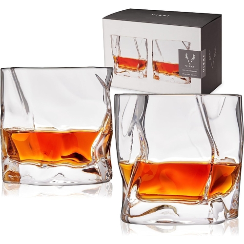 Viski Crystal Molten Tumblers Set of 2