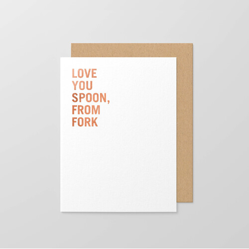 Love you spoon foil small card