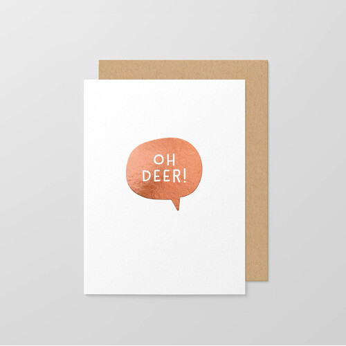 Oh Deer copper foil small card
