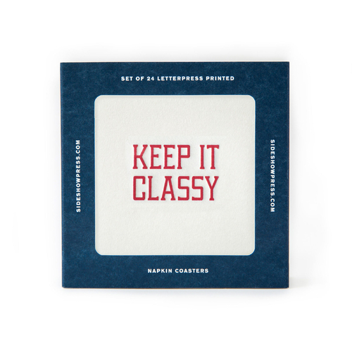 keep it classy napkin coaster set