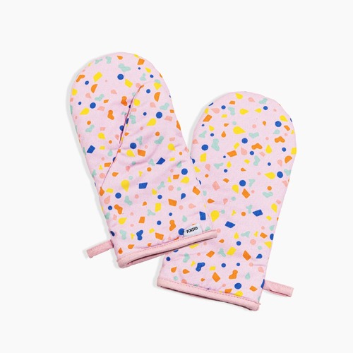 Oven Mitts - Pink Confetti