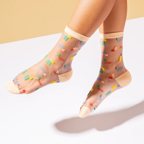 Sheer Socks in Multi Stripes