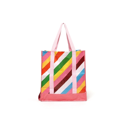 Reuse Reduce Foldable Market Tote - Rainbow Stripe