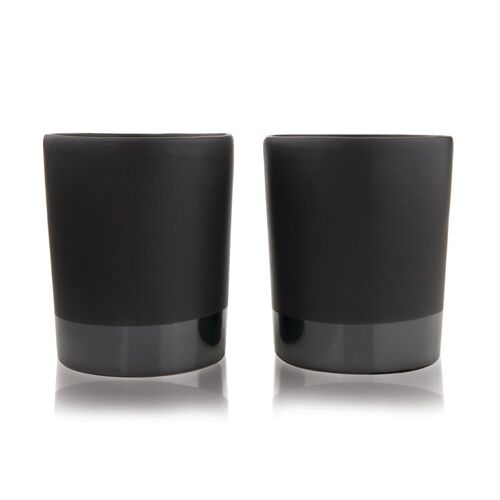 Viski Black Stoneware Tumblers Set of 2