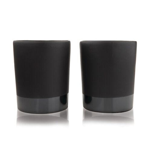 Black Stoneware Tumblers by Viski