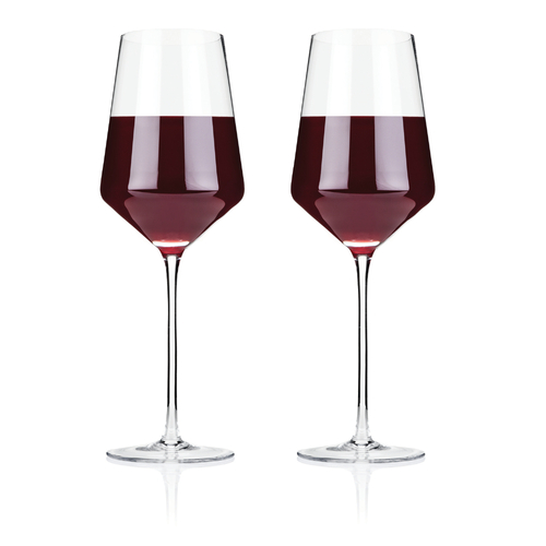 Angled Crystal Bordeaux Glasses by Viski