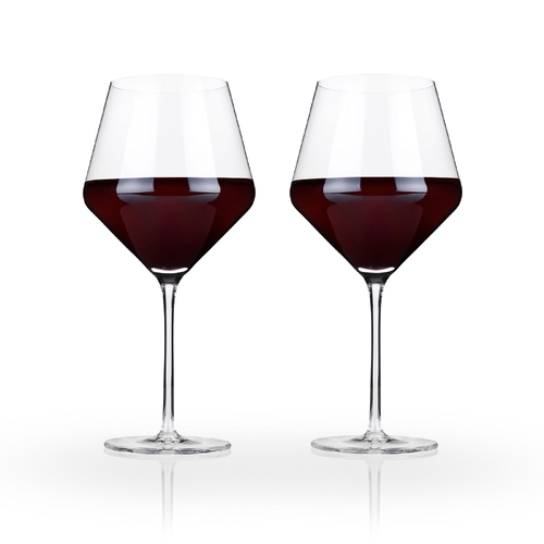 Raye Crystal Burgundy Glasses (Set of 2) by Viski