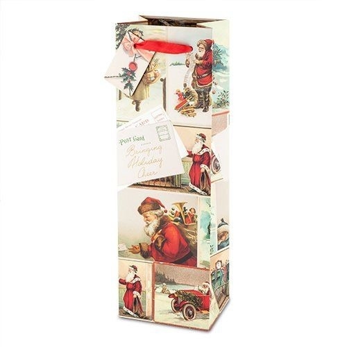 Santa Collage Wine Bag 