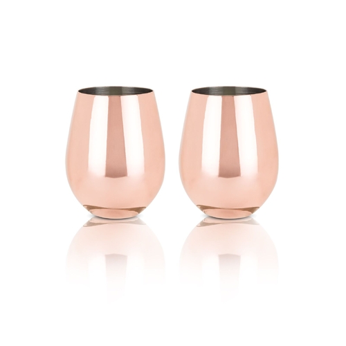 Copper Stemless Wine Glasses by Viski