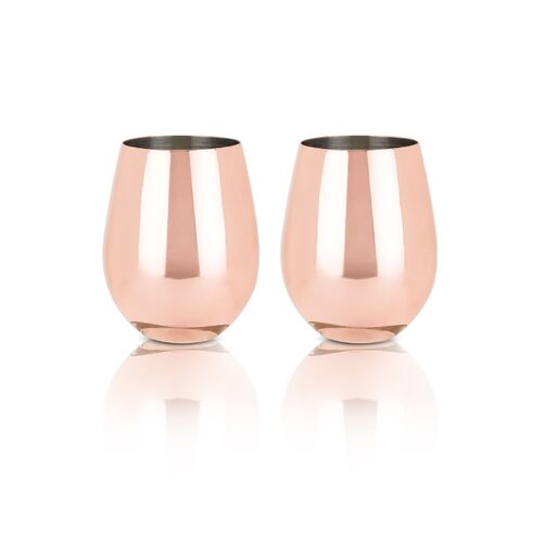 Copper Stemless Wine Glasses by Viski