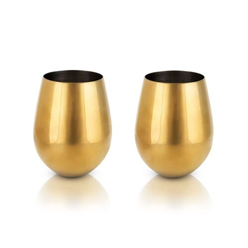 Gold Stemless Wine Glasses by Viski