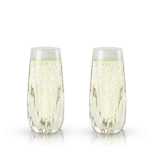 Cactus Crystal Stemless Champagne Flutes by Viski