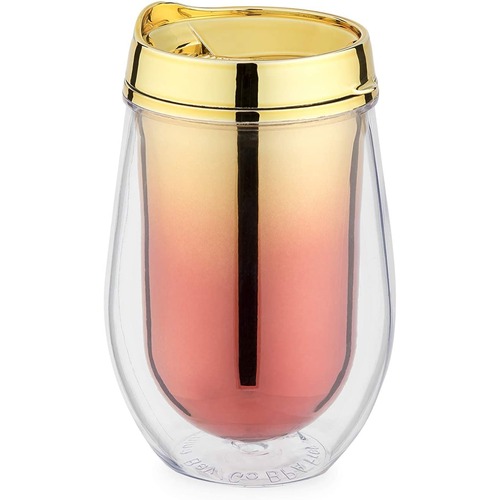 Metallic Ombre Stemless Wine Tumblers - Red