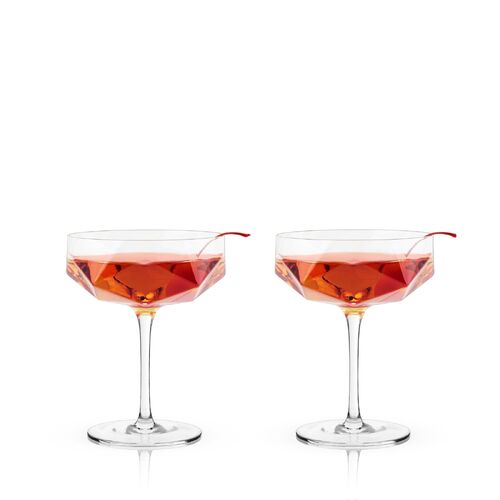 Faceted Crystal Coupes by Viski