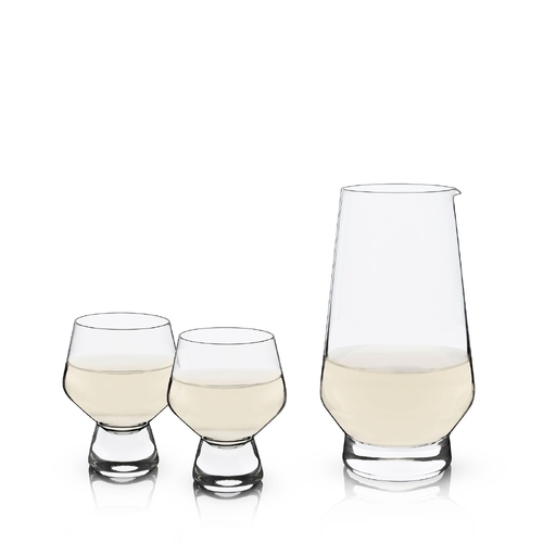3-Piece Footed Crystal Daiginjo Sake Set by Viski