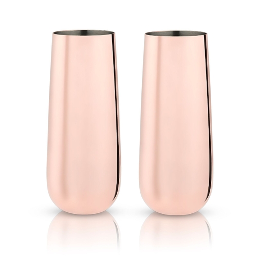 Copper Stemless Champagne Flutes by Viski