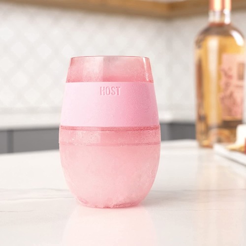 Wine FREEZE™ Translucent  Cooling Cups -Translucent Pink