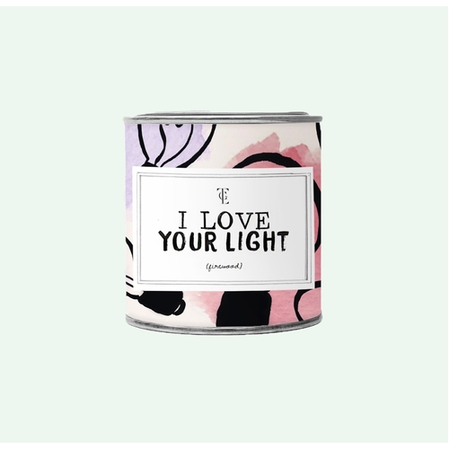 I Love Your Light Candle Tin Big - Fresh Cotton