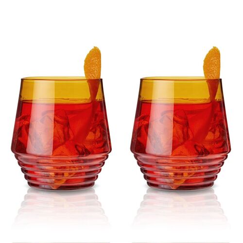Amber Deco Cocktail Glasses by Viski