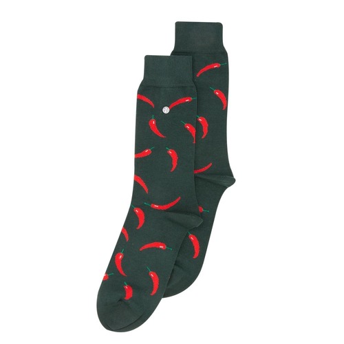 Red Peppers Green Socks - Medium