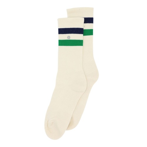 Athletic Stripes Navy/Green Socks - Small