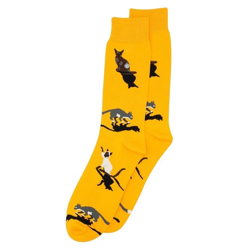 Cats yellow Socks - Medium