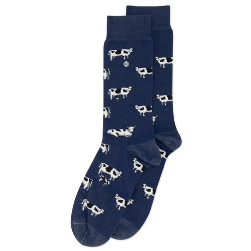 Cows Navy Socks - Medium