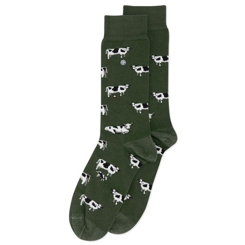 Cows Green Socks - Medium
