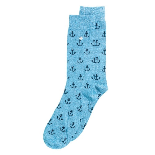 Anchor Man Light Blue Socks - Small