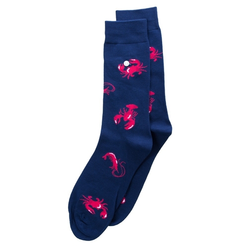 Sea Critters Navy Socks - Medium