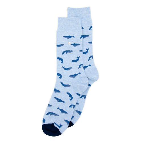  Whales Blue/Navy Socks - Medium