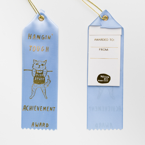 Award Ribbon Note - Hangin' Tough Kitty