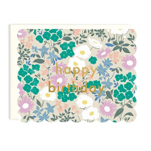 Happy Birthday Scalloped Floral