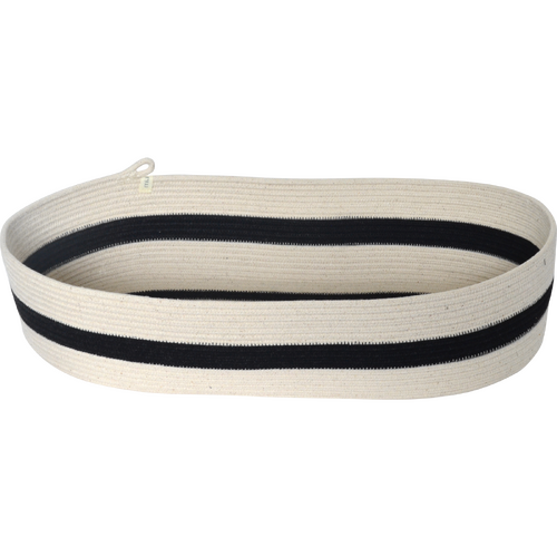 Black + Ivory Oval Basket Large