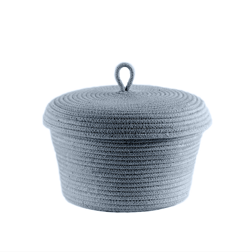 Lidded Basket Grey/Blue