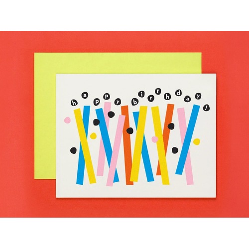 Happy Birthday Abstract Candles Card