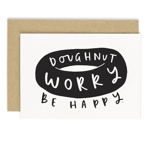 Doughnut Worry Be Happy Card.