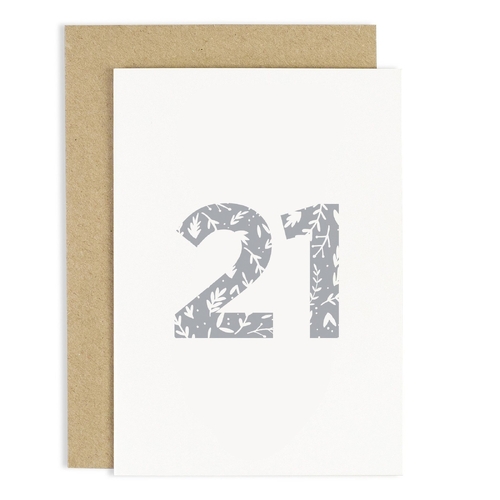 21St Floral Birthday Card