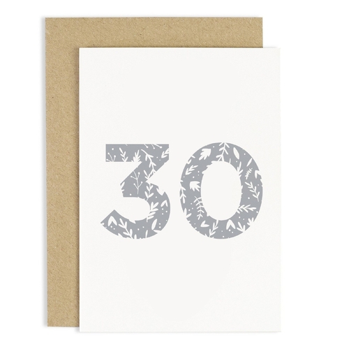 30Th Floral Birthday Card