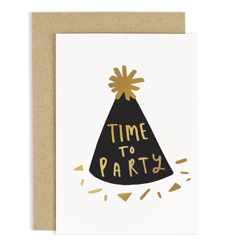 Time To Party Hat Card