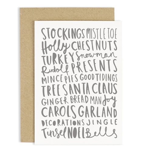 Christmas Words Card.