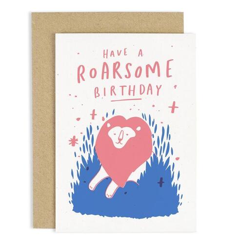 Roarsome Lion Birthday Card.