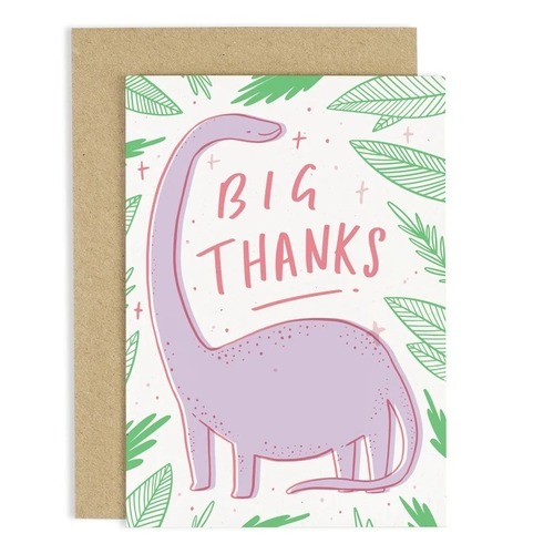 Big Thanks Dinosaur Card.