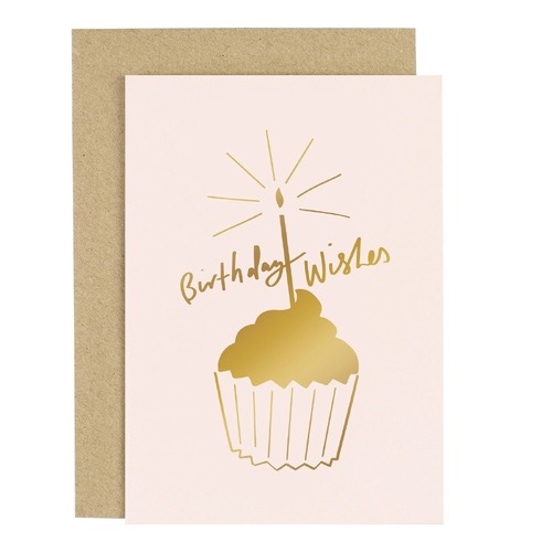 Birthday Cupcake Blush Card