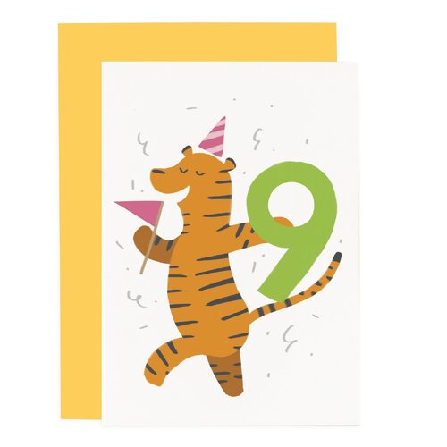 Party Animal 9 Year Old Birthday Card.